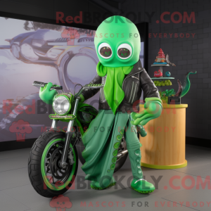 Green Kraken mascot costume...