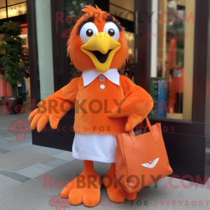 Orange Eagle mascot costume...