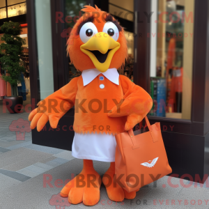 Orange Eagle maskot kostume...