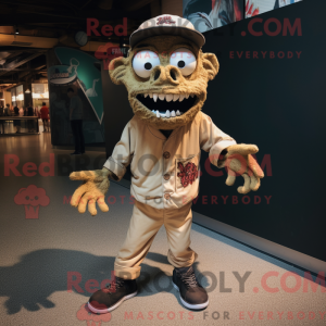 Tan Undead mascot costume...