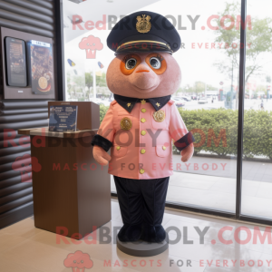 Peach Police Officer mascot...