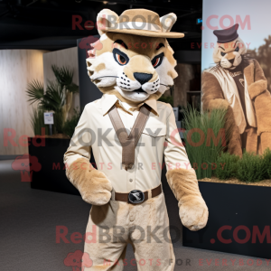 Tan Lynx mascot costume...