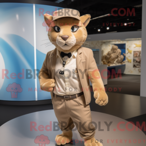 Tan Lynx mascot costume...