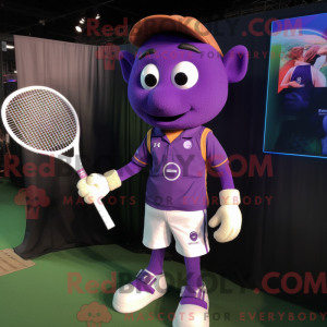 Purple Tennis Racket mascot...