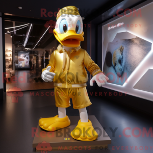 Gold Duck mascot costume...