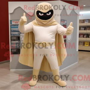 Beige Superhero mascot...