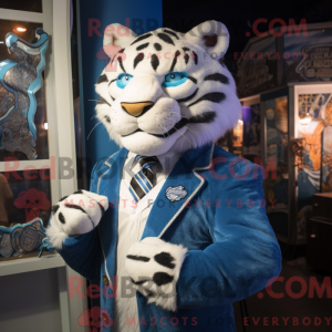 Blue Tiger maskot kostume...