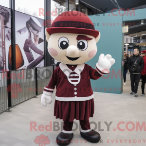 Maroon Mime maskot kostume...