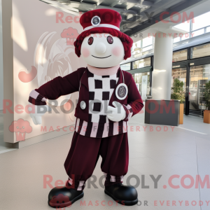 Maroon Mime maskot kostume...