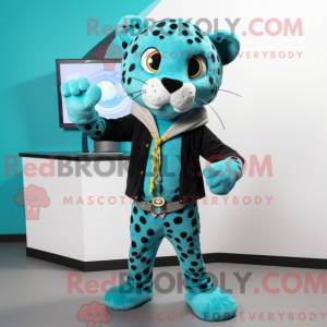 Turquoise Leopard mascot...