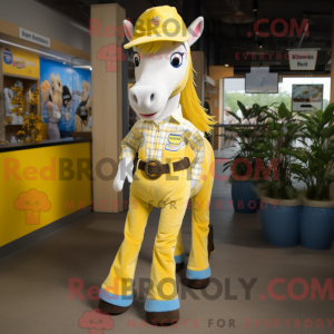 Yellow Mare mascot costume...