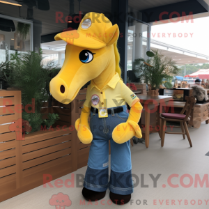 Yellow Mare mascot costume...