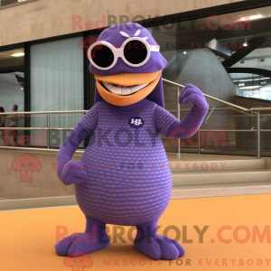 Lilla Snake maskot kostume...
