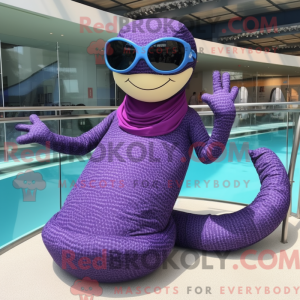Lilla Snake maskot kostume...