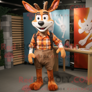 Rust Gazelle mascot costume...