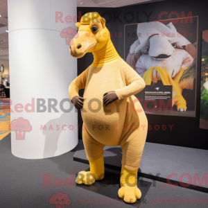 Gold Camel mascot costume...