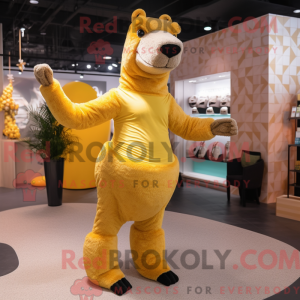 Gold Camel maskot kostume...