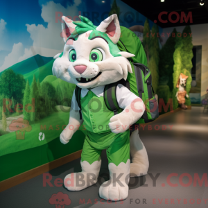 Grøn Lynx maskot kostume...