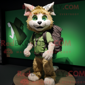 Grøn Lynx maskot kostume...