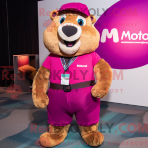 Magenta Marmot maskot drakt...