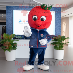 Navy Strawberry mascot...