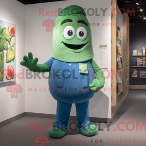 Blue Green Bean mascot...