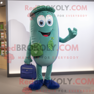 Blue Green Bean mascot...
