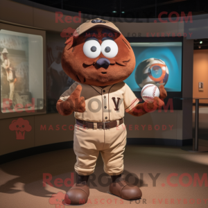 Brown Rugby Ball mascot...