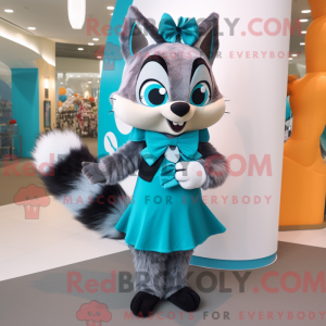 Cyan Waschbär Maskottchen...