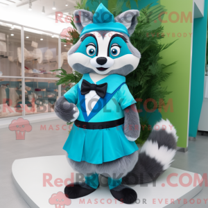 Cyan Waschbär Maskottchen...