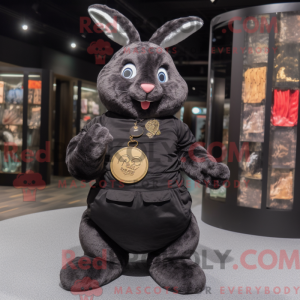 Black Wild Rabbit mascot...