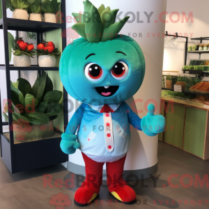 Turkis jordbær maskot...