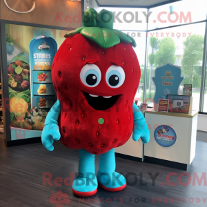 Turquoise Strawberry mascot...