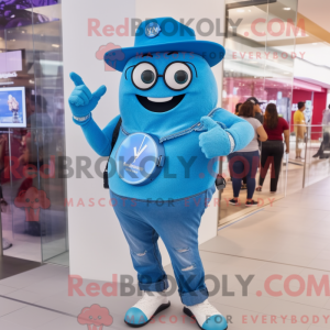 Blue Gyro mascot costume...