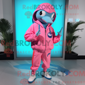 Pink Dolphin mascot costume...