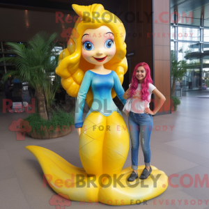 Yellow Mermaid mascot...