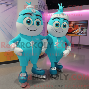 Postava maskota Cyan Pair...