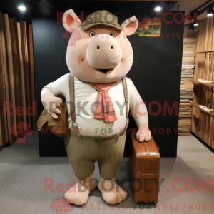 Beige grise maskot kostume...