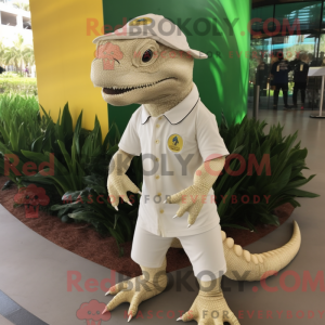 Creme Komodo Dragon maskot...