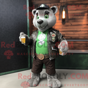 Gray Green Beer mascot...