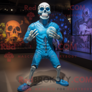 Blue Skull-maskotdraktfigur...