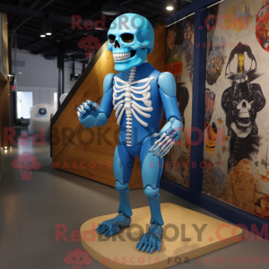 Blue Skull-maskotdraktfigur...