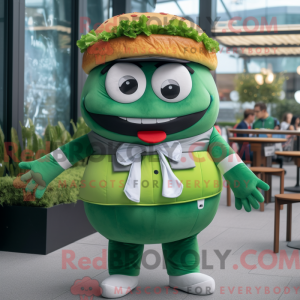 Grøn hamburger maskot...