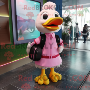 Pink Duck mascot costume...