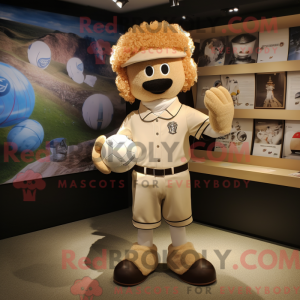 Beige Soccer Ball mascot...