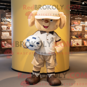 Beige Soccer Ball mascot...