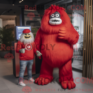 Red Yeti mascot costume...