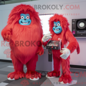 Red Yeti mascot costume...