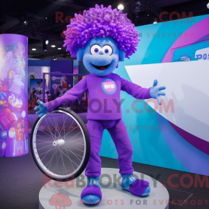 Purple Unicyclist mascot...