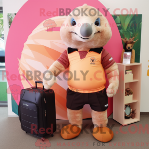 Peach Pangolin Maskottchen...